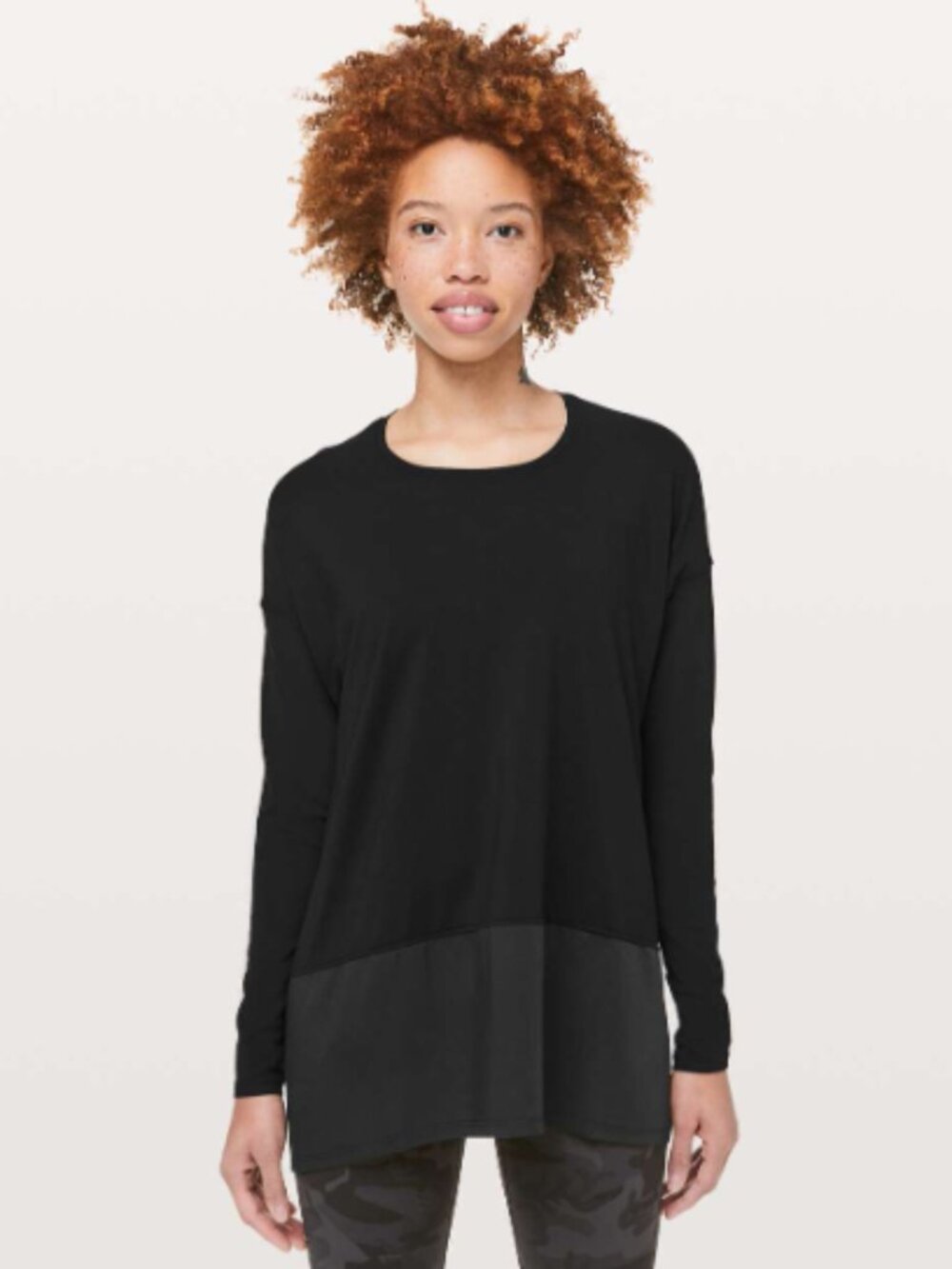 Lululemon Ease of Mind Long Sleeve Top Black Size 4 Oversized Fit - athleisure